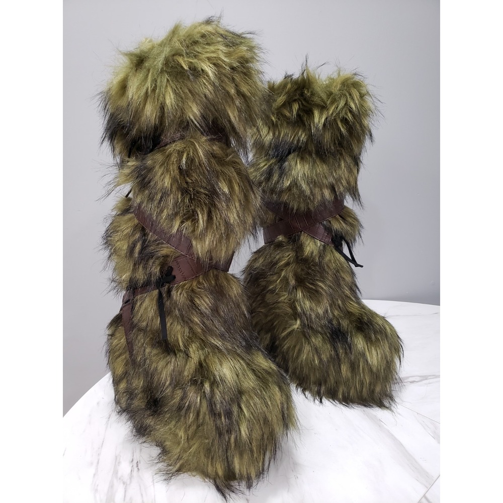 NEW 10 Dolls Kill Shrek Instinct Faux Fur Platform Boots FESTIVAL MONSTER RAVE